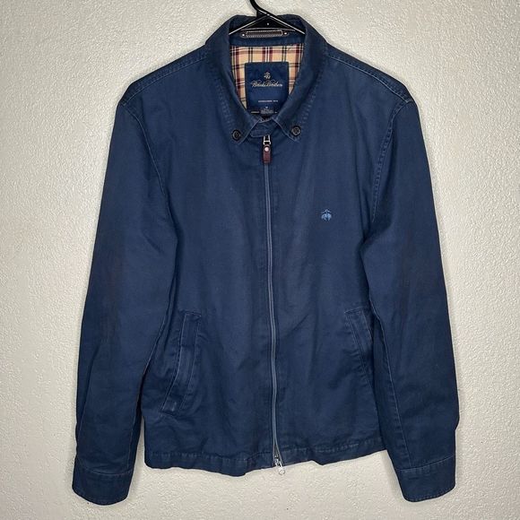 Brooks Brothers Harrington Jacket Navy Mens Medium - Picture 2 of 5